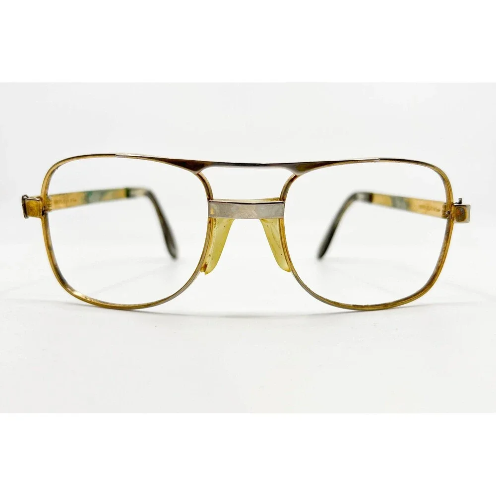 Univis Eyeglasses Frames Mens Gold Vintage Aviator 145mm